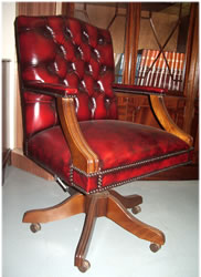 Mahogany Red Gainsborough Plain Seat Swivel Chair